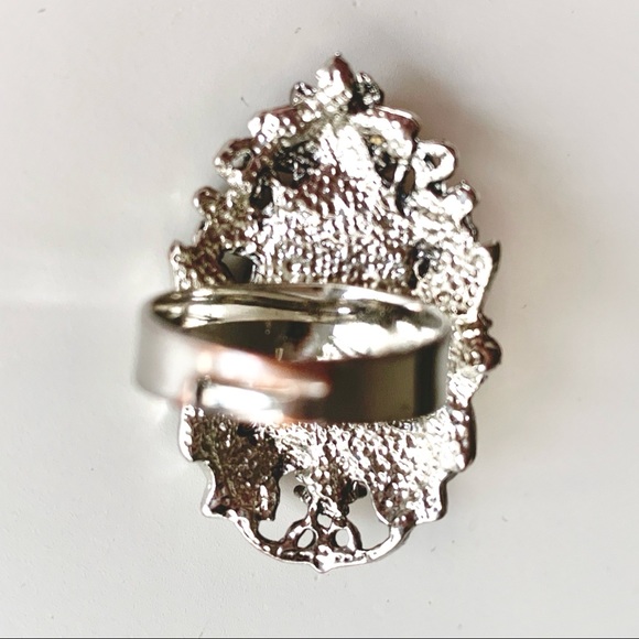 Red Gothic Renaissance Ring Adjustable Baroque Whimsigoth Regency Medieval Witch - Picture 2 of 2